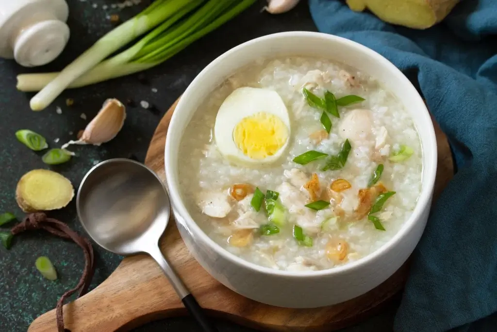 Malaysian chicken porridge, a soft and braces friendly dish