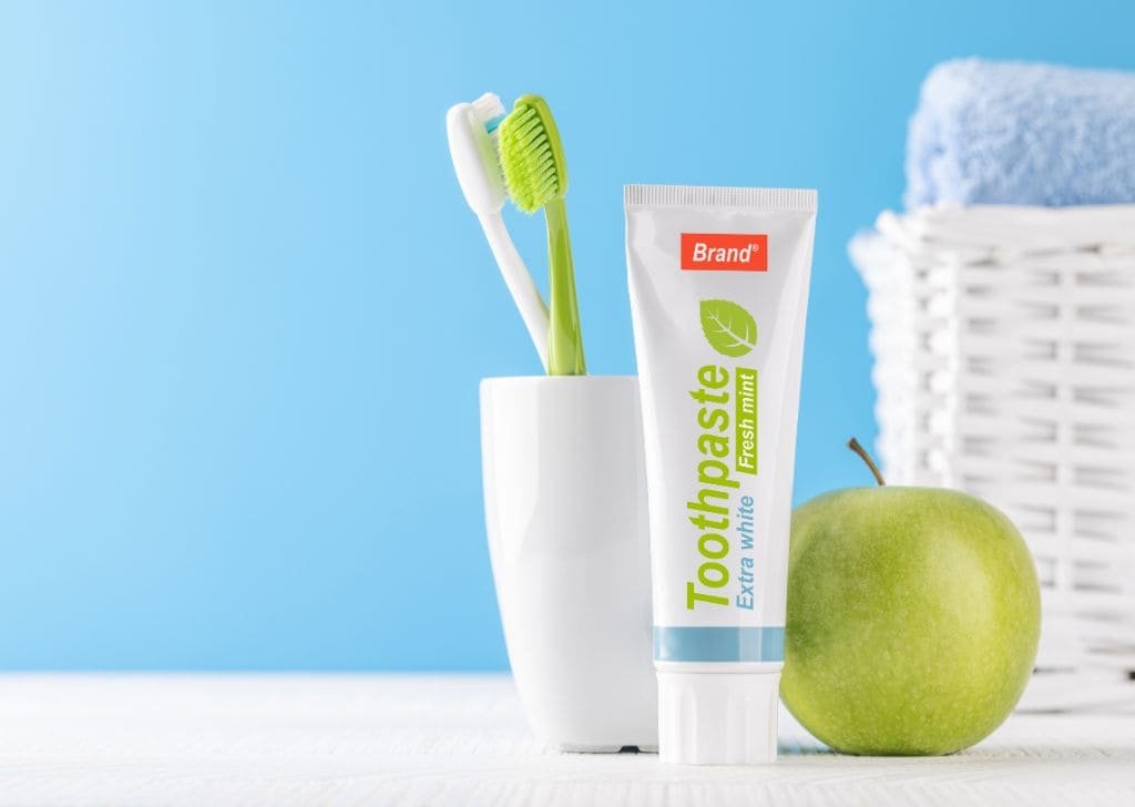 An assortment of kids toothpaste in pharmacies